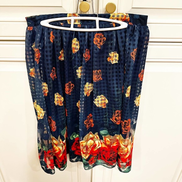 Anthropologie Women’s Sunday in Brooklyn Summer Bouquet Navy Floral Mesh  NWT - Picture 10 of 10